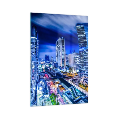 Quadro em vidro - Ritmos da cidade noturna - 80x120 cm
