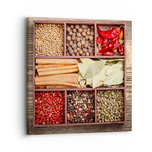 Quadro em tela - Ordem das formas, um ramo de aromas - 30x30 cm