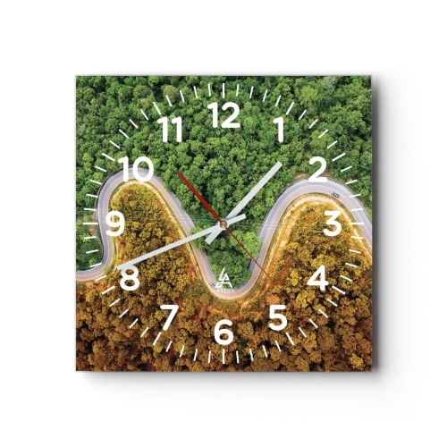 Relógio de parede - Relógio em vidro - Fronteiras e descobertas - 30x30 cm