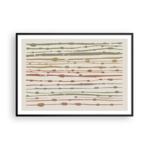 Pôster com moldura preta - Notação musical de cores - 100x70 cm