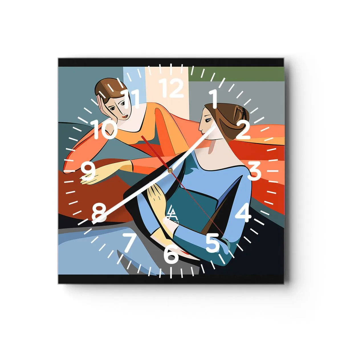 Relógio de parede - Relógio em vidro - Um momento de confiança - 40x40 cm