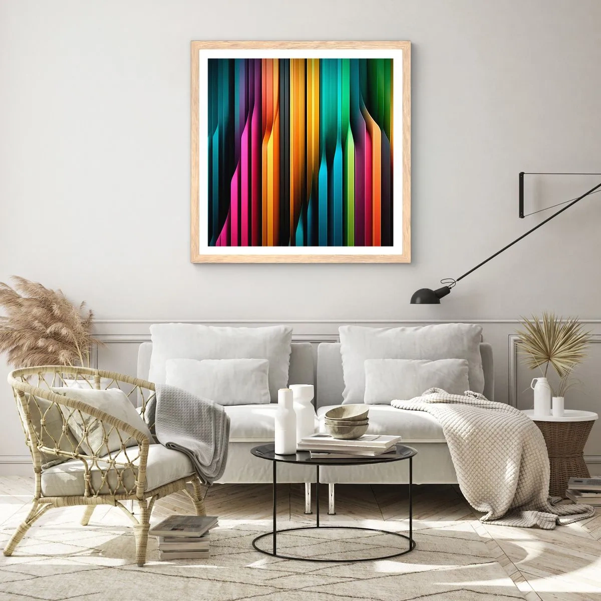 Pôster com moldura de carvalho claro - Um órgão de luz - 50x50 cm