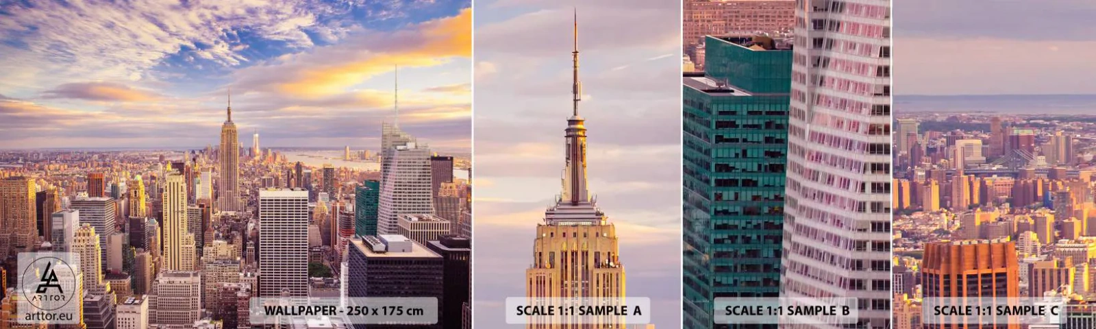 Amostra de Papel de Parede Standard Eco - Alcançar as nuvens - Cidade, Nova Iorque, Arquitetura - 100x30 cm