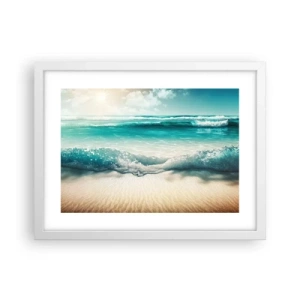 Pôster em moldura branca - A paz do oceano - 40x30 cm