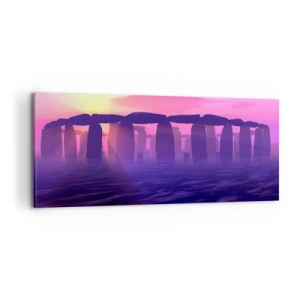Quadro em tela - O mistério do amanhecer no nevoeiro - 100x40 cm