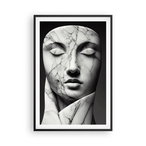 Pôster com moldura preta - Formas de mármore - 61x91 cm