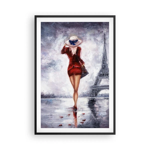 Pôster com moldura preta - Símbolos parisienses - 61x91 cm