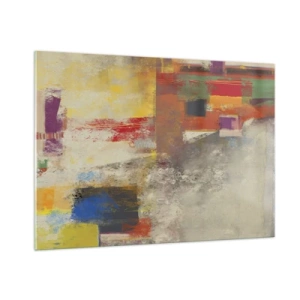 Quadro em vidro - Geometria das cores - 100x70 cm
