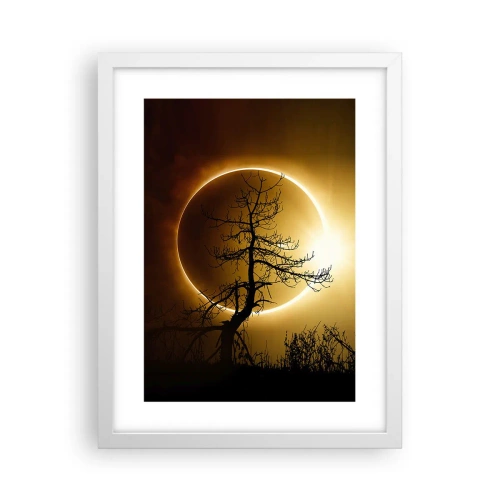 Pôster em moldura branca - Eclipse total - 30x40 cm