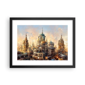 Pôster com moldura preta - Cidade das cidades - 40x30 cm