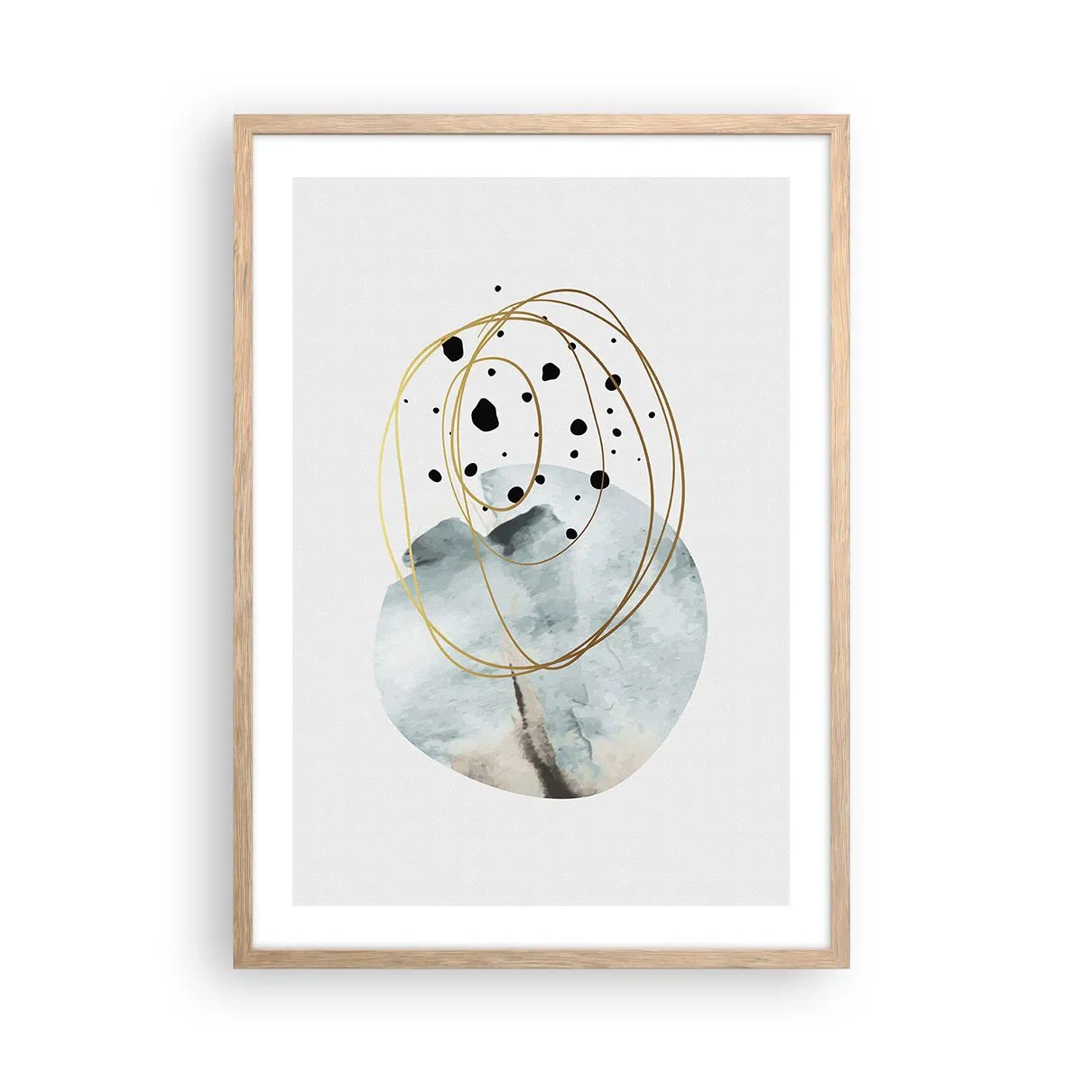 Pôster com moldura de carvalho claro - No abraço ao espaço - 50x70 cm