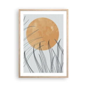 Pôster com moldura de carvalho claro - Sempre em direção ao sol - 50x70 cm