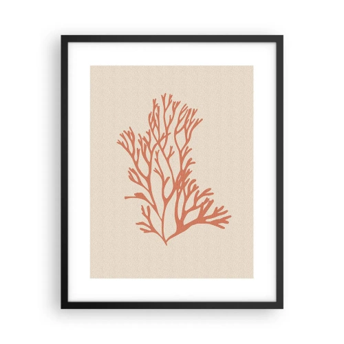 Pôster com moldura preta - Filigrana coral - 40x50 cm