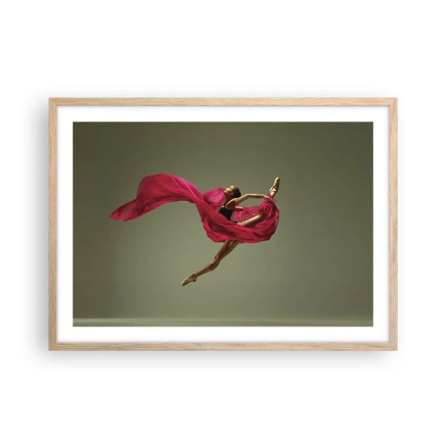 Pôster com moldura de carvalho claro - Chama dançante - 70x50 cm