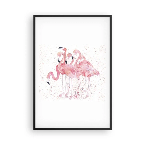 Pôster com moldura preta - Conjunto cor-de-rosa - 61x91 cm