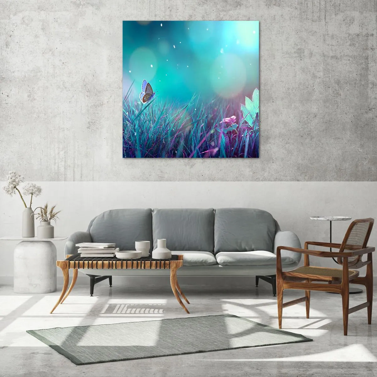 Quadro em vidro - A vida secreta do prado - 60x60 cm