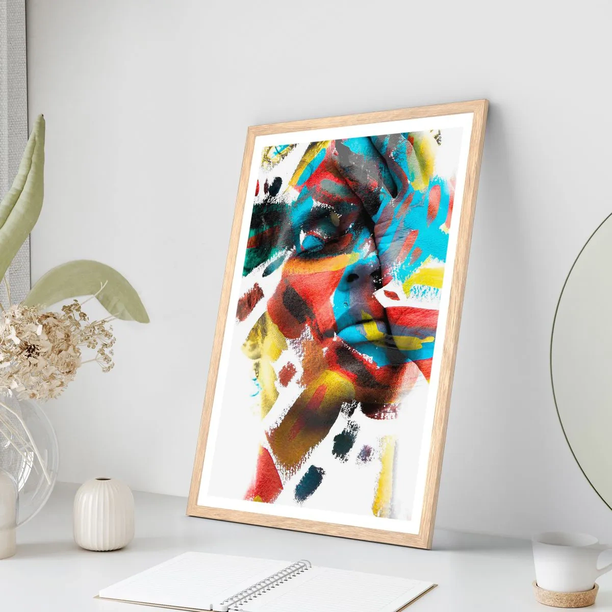 Pôster com moldura de carvalho claro - Personalidade colorida - 61x91 cm