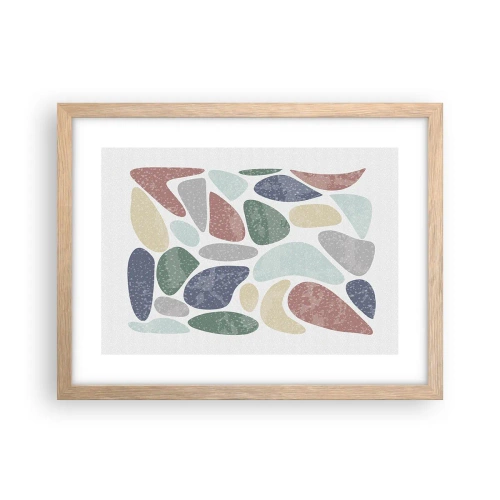 Pôster com moldura de carvalho claro - Um mosaico de cores em pó - 40x30 cm