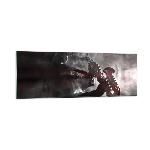 Quadro em vidro - Nos fumos do jazz - 90x30 cm