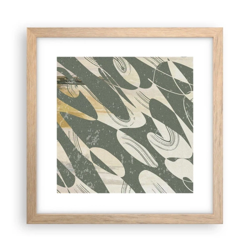 Pôster com moldura de carvalho claro - Abstração rítmica - 30x30 cm