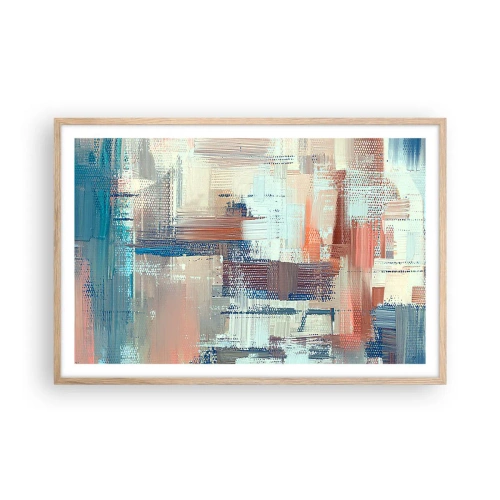 Pôster com moldura de carvalho claro - Alcance a luz - 91x61 cm