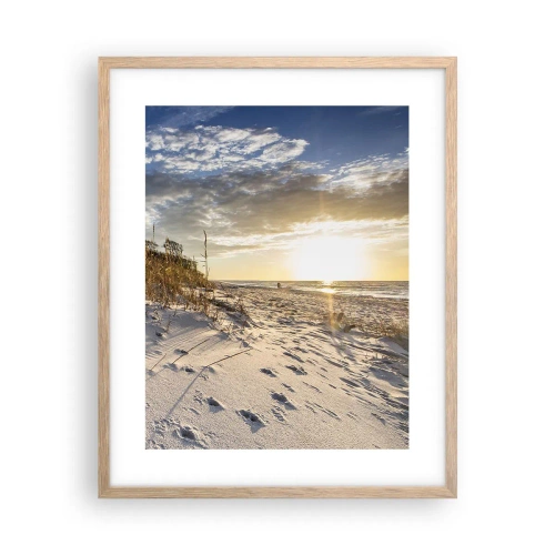 Pôster com moldura de carvalho claro - Um convite para um passeio - 40x50 cm