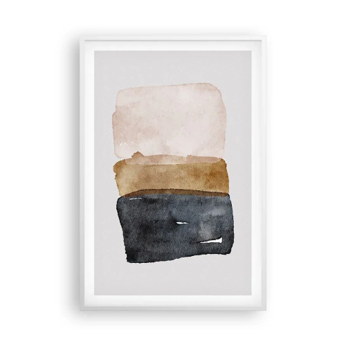 Pôster em moldura branca - Composição das cores da terra - 61x91 cm