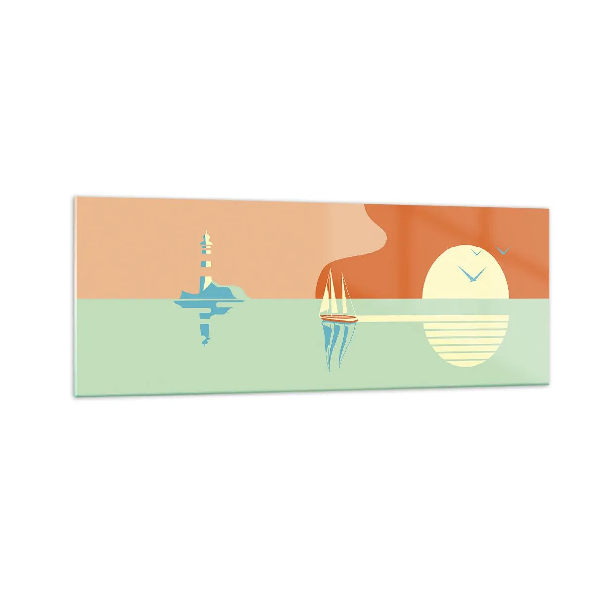 Quadro em vidro - Uma paisagem marítima perfeita - 140x50 cm