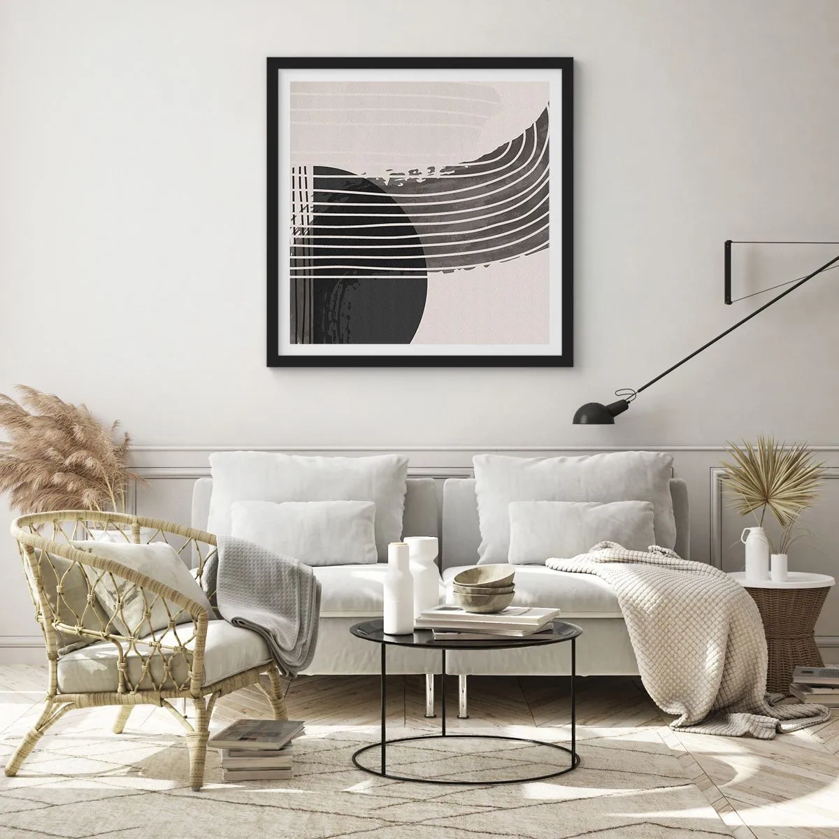 Pôster com moldura preta - Ida e volta - 60x60 cm