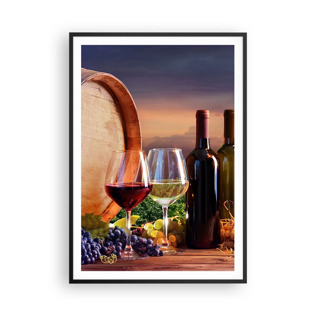 Pôster com moldura preta - Aqui a vida tem um sabor - 70x100 cm