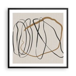 Pôster com moldura preta - Composição – dança em loop - 60x60 cm