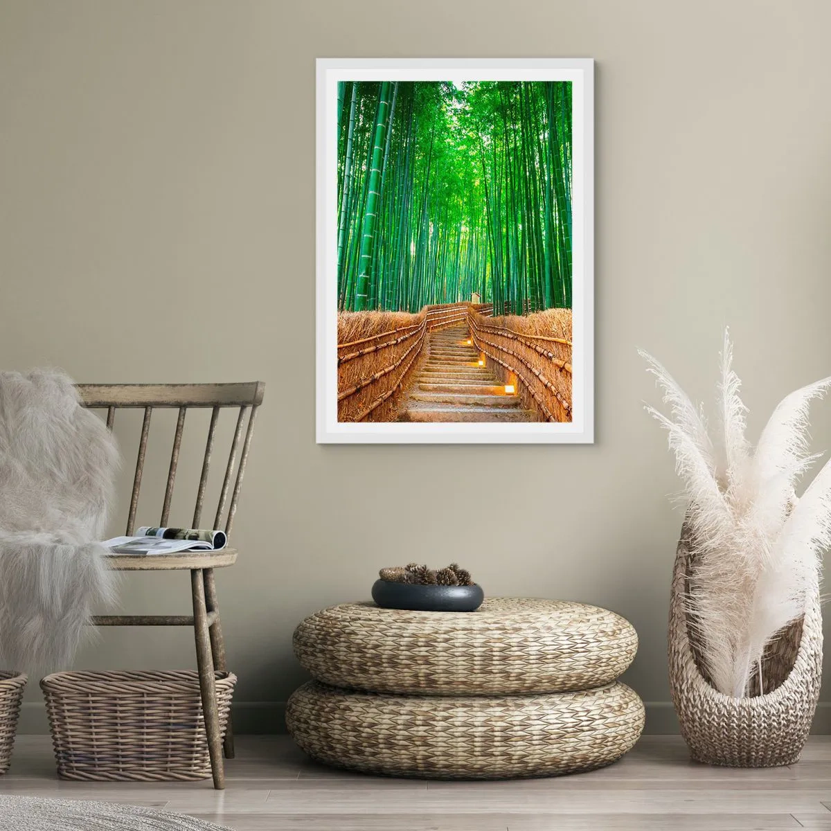 Pôster em moldura branca - A essência da natureza asiática - 30x40 cm