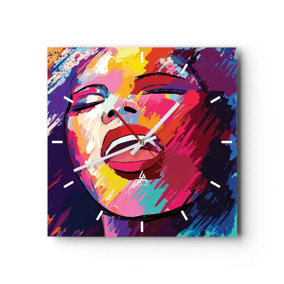 Relógio de parede - Relógio em vidro - Cantar uma vida inteira - 30x30 cm