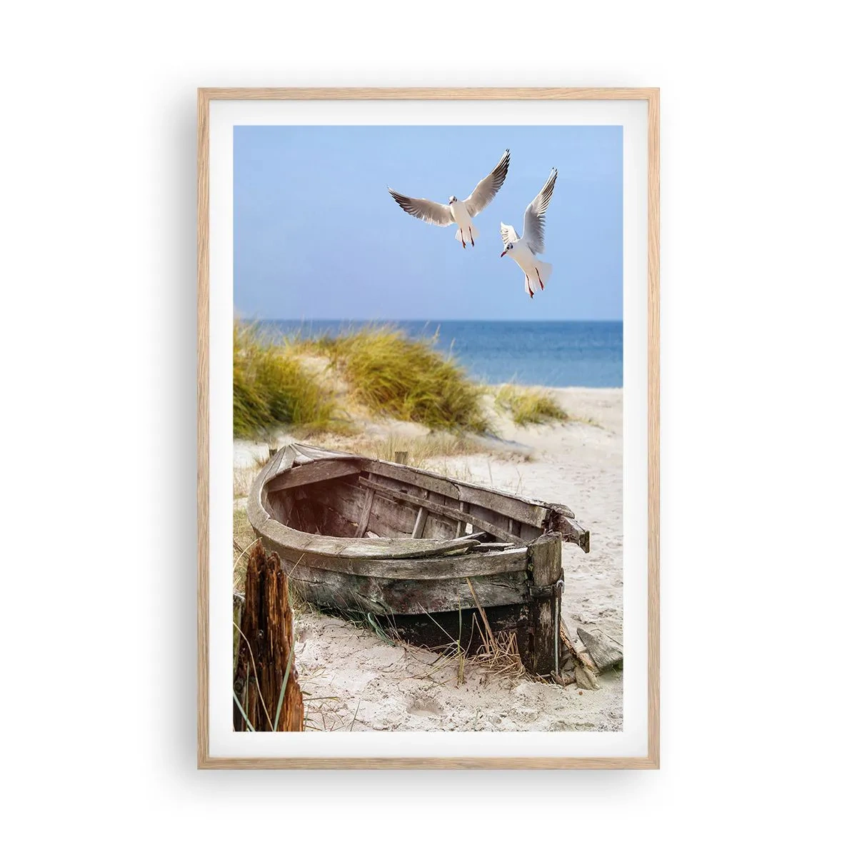 Pôster com moldura de carvalho claro - Banhado pelo vento - 61x91 cm