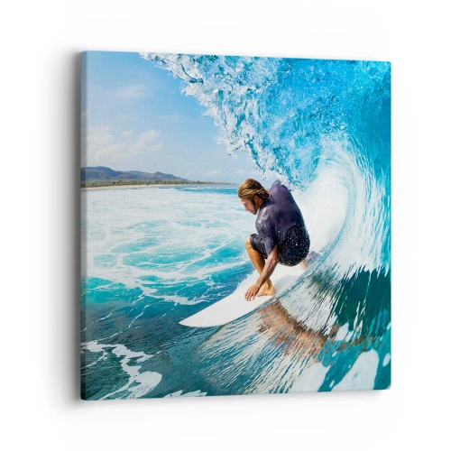 Quadro em tela - Dançando com as ondas - 40x40 cm