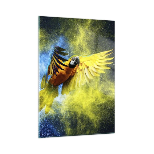 Quadro em vidro - Em pó azul-dourado - 50x70 cm