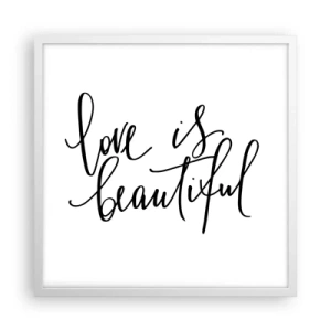 Pôster em moldura branca - Leia e repita - 50x50 cm