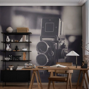 Papel de Parede Premium Sand - A magia da fotografia antiga - Retrô, Câmera, Vintage - 200x140 cm