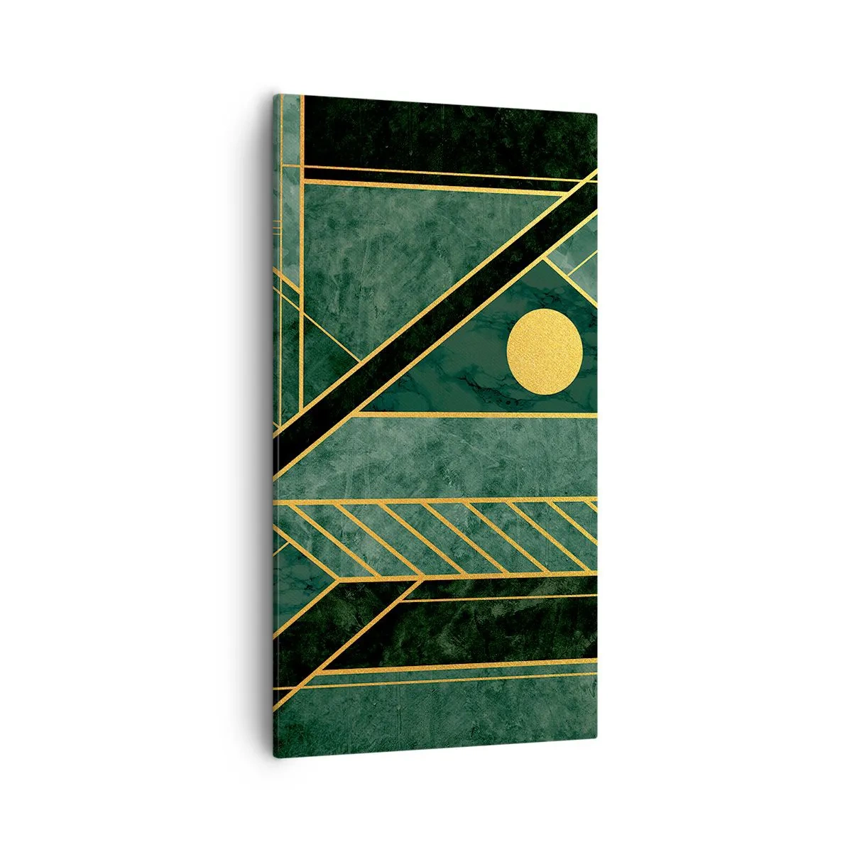 Quadro em tela - A dinâmica do ouro e do azul - 55x100 cm