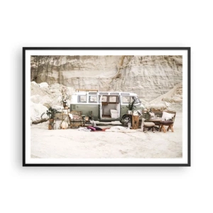 Pôster com moldura preta - É hora de começar a jornada - 100x70 cm