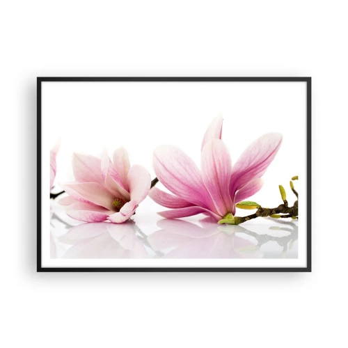 Pôster com moldura preta - Suave como um sopro de primavera - 100x70 cm