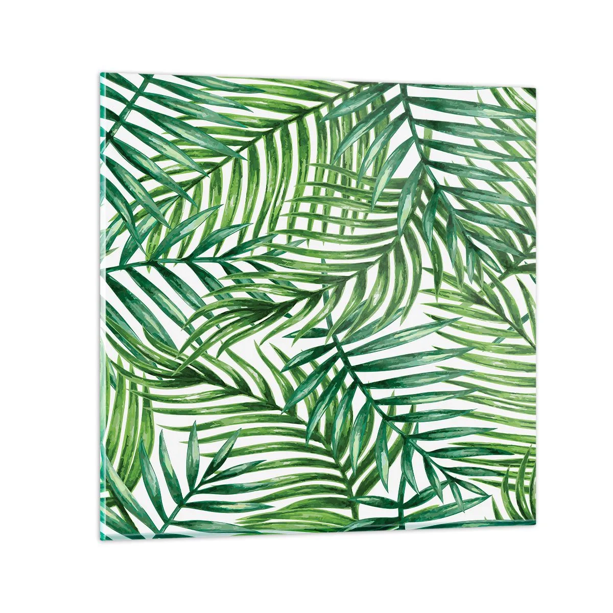 Quadro em vidro - Sob as folhas verdes - 50x50 cm