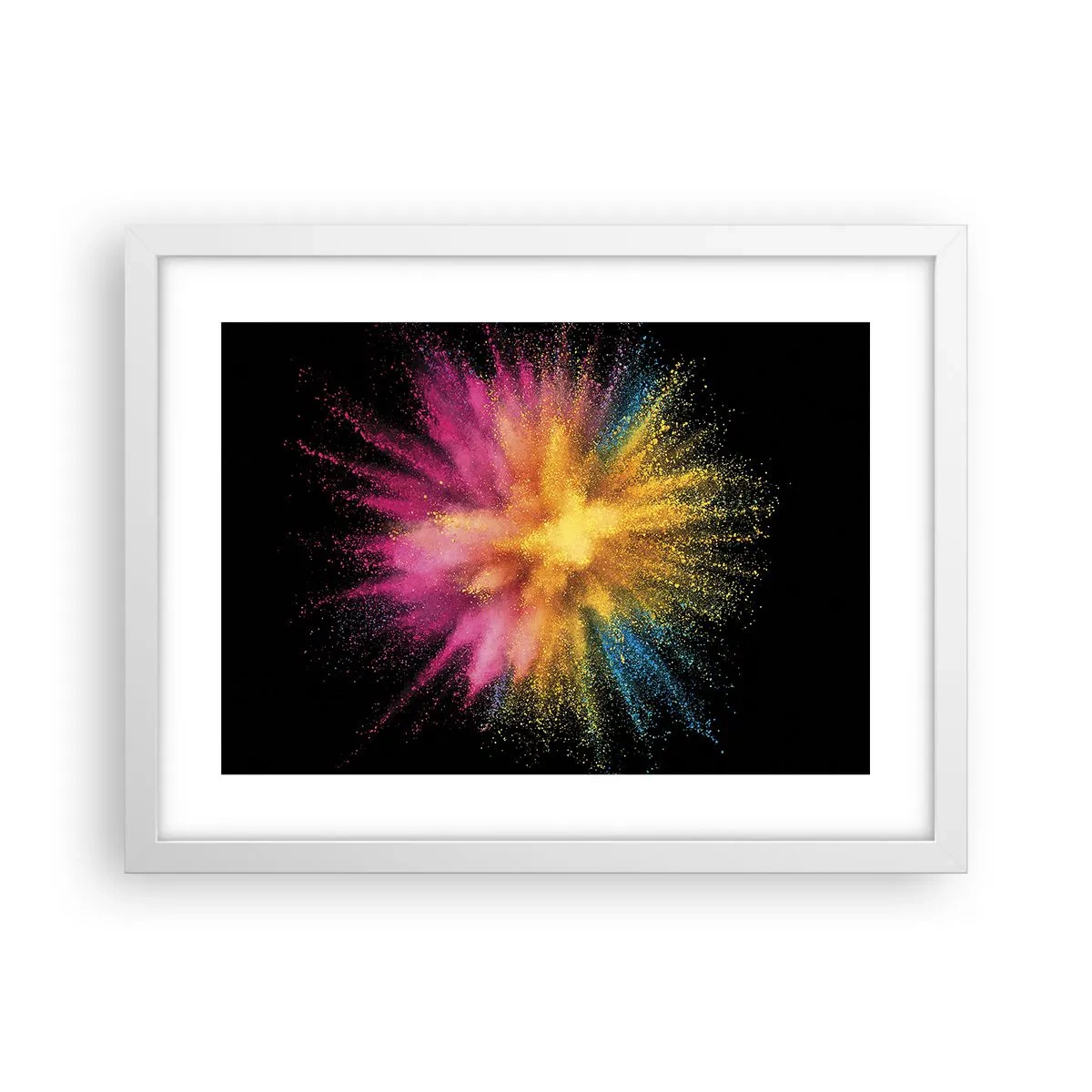 Pôster em moldura branca - O nascimento das cores  - 40x30 cm