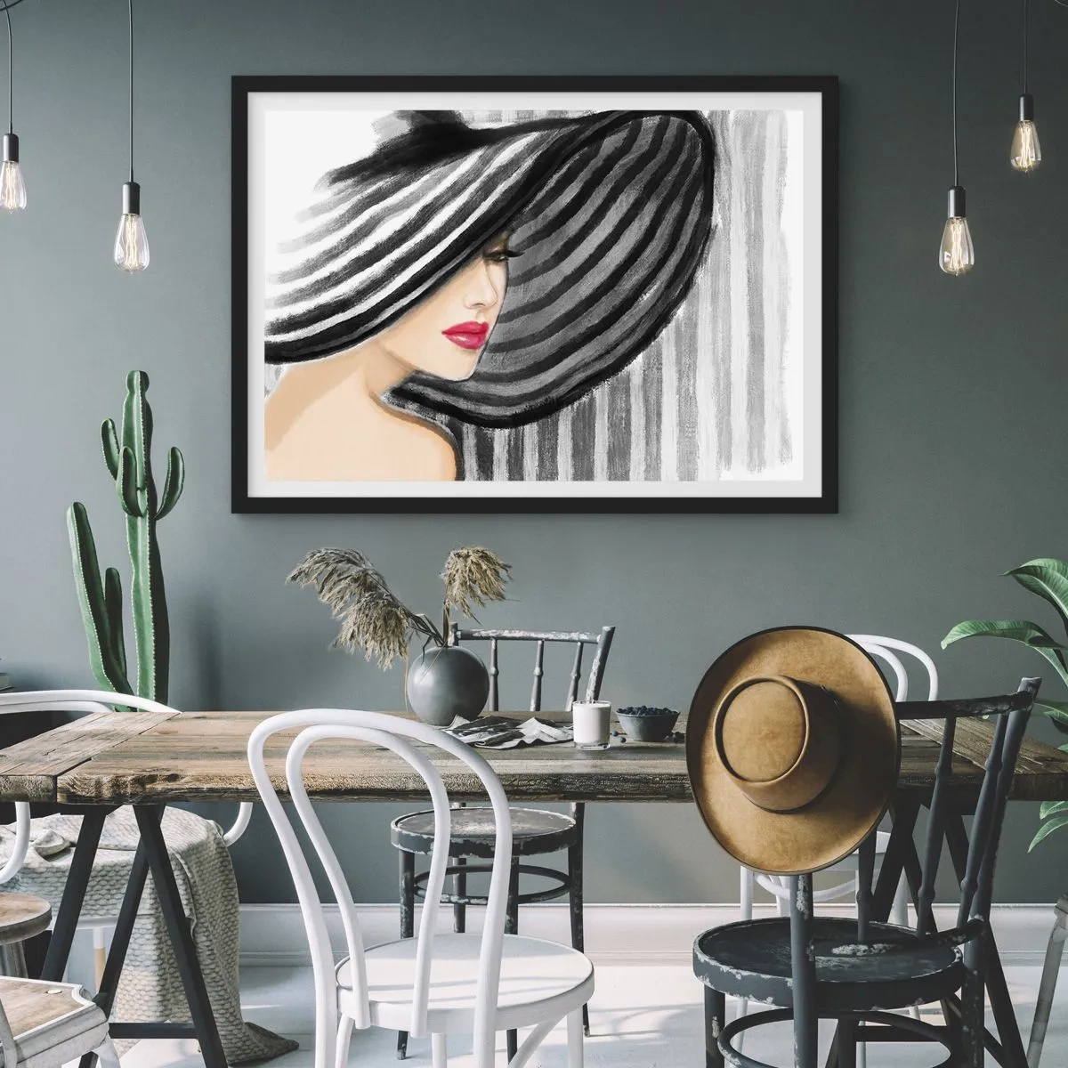 Pôster com moldura preta - Onde encontrar-te? - 70x50 cm