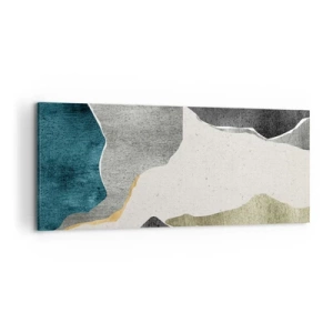 Quadro em tela - Composição de mosaico com fio de ouro - 120x50 cm