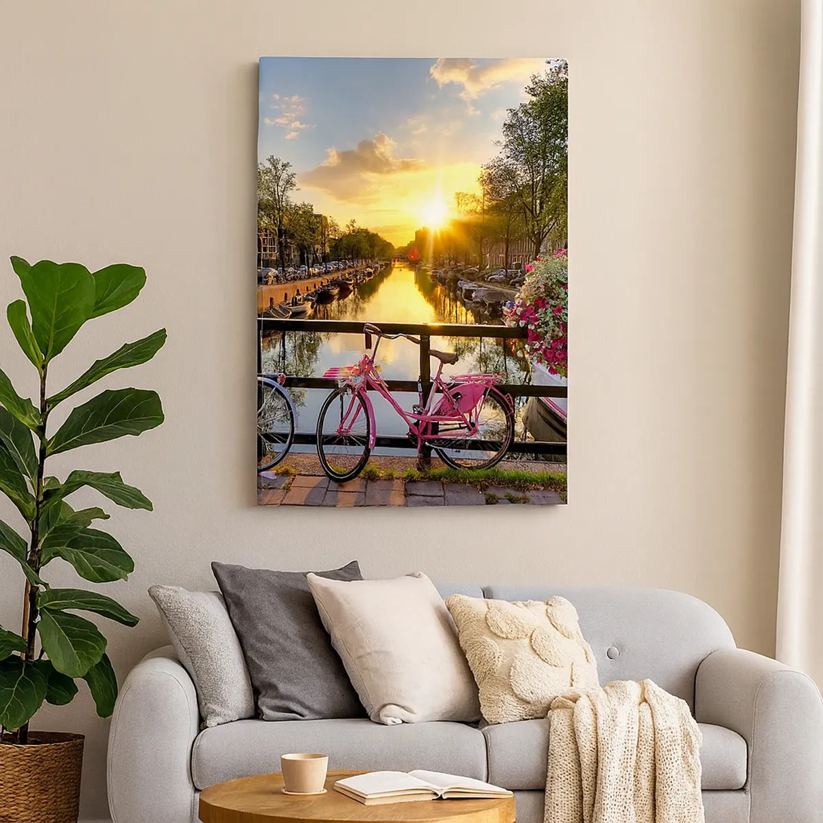 Quadro em tela - Manhã de primavera em Amsterdã - 50x70 cm