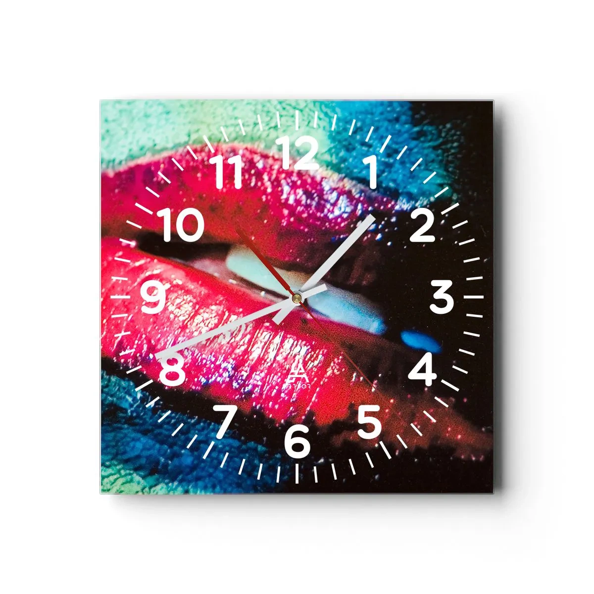 Relógio de parede - Relógio em vidro - Sensual e perturbador - 40x40 cm