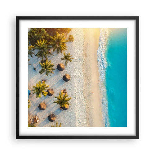 Pôster com moldura preta - Bem vindo ao Paraíso - 50x50 cm