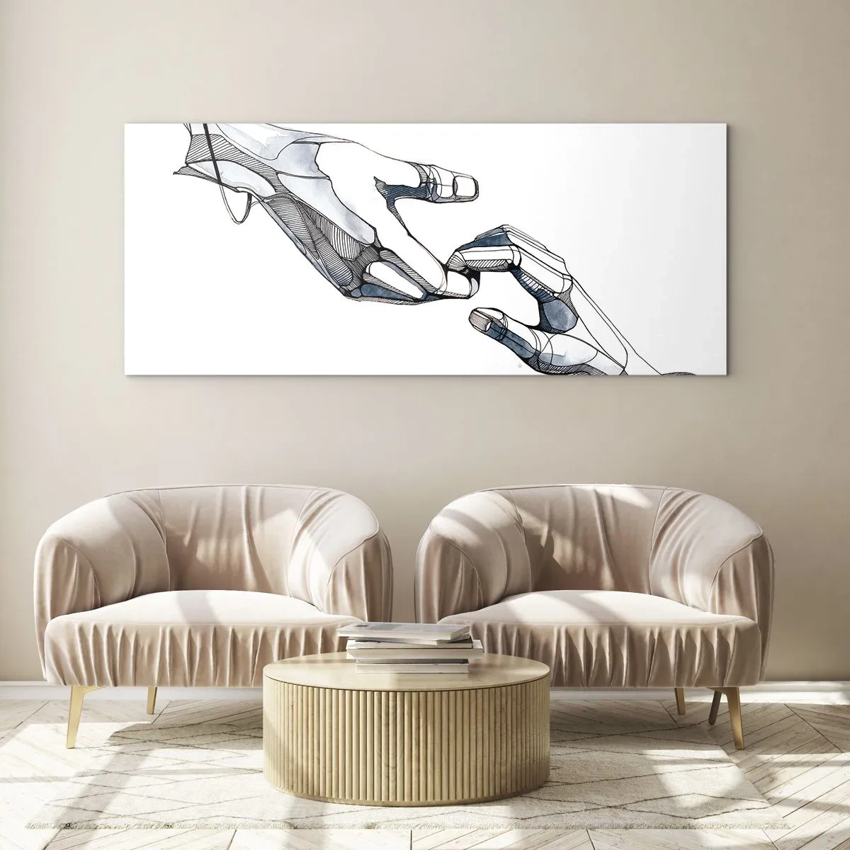 Quadro em vidro - Um bom gesto - 100x40 cm