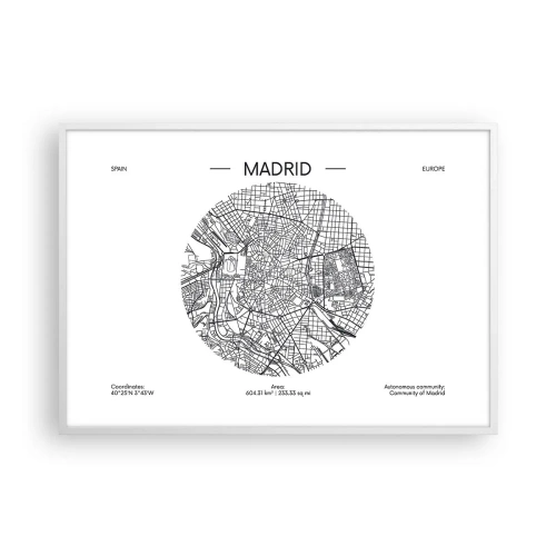 Pôster em moldura branca - Anatomia de Madri - 100x70 cm